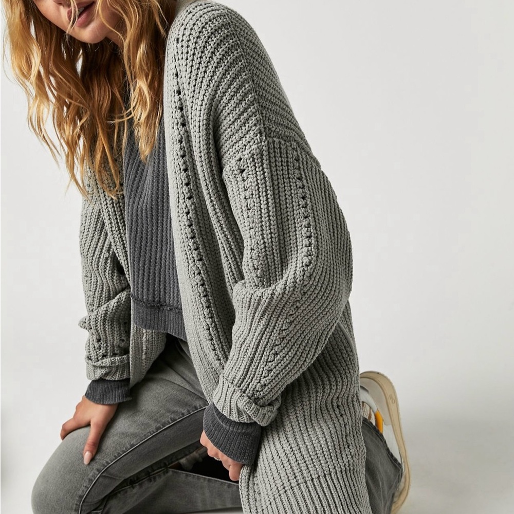 Free People Nightingale Cardi - silver gleam